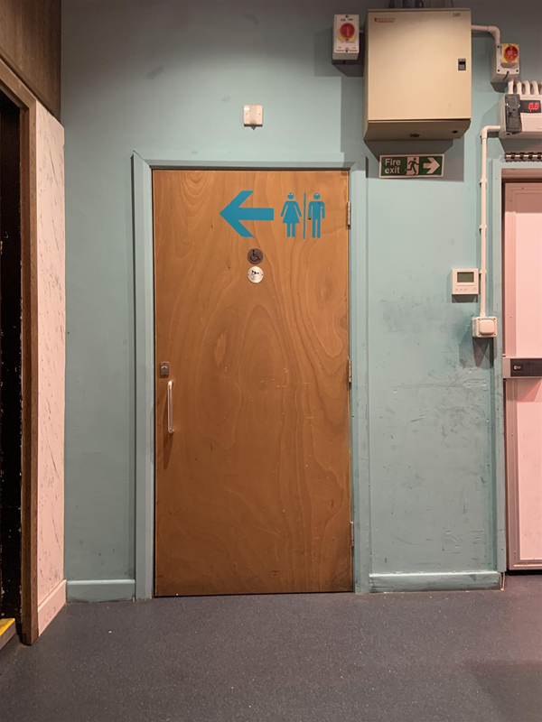 image of the door to the accessible bathroom