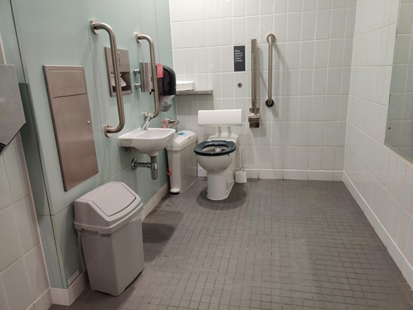 The spacious accessible toilet.