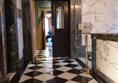 The double doors between the hotel reception and the Grand Cafe.