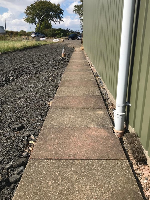 Pavement from carpark down to bar