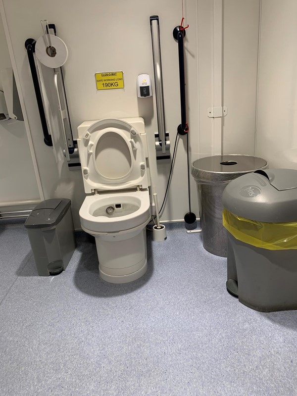 View of toilet in Changing Places toilet