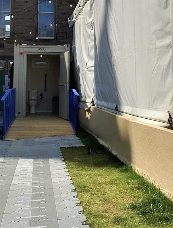 The outdoor accessible toilets