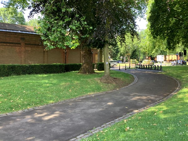 It is only a short walk to the main entrance