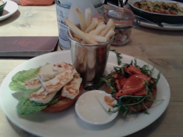 Halloumi and Humus Brioche Bun