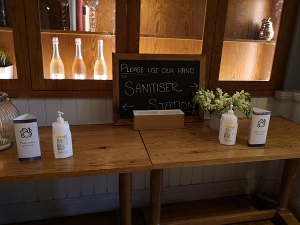 Entrance hand sanitiser station