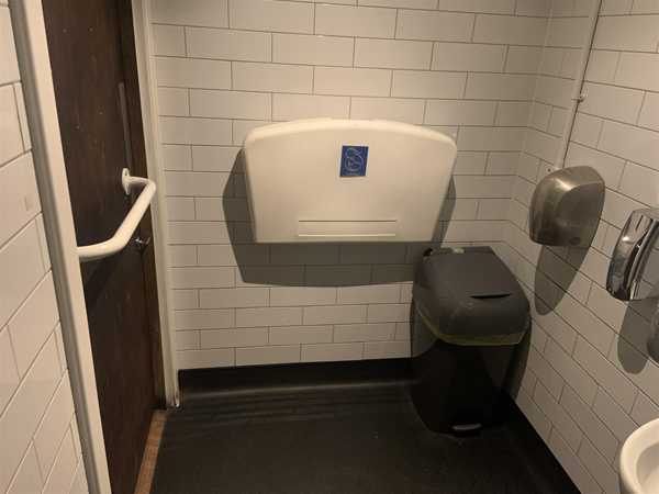 Image of baby change table in accessible toilet