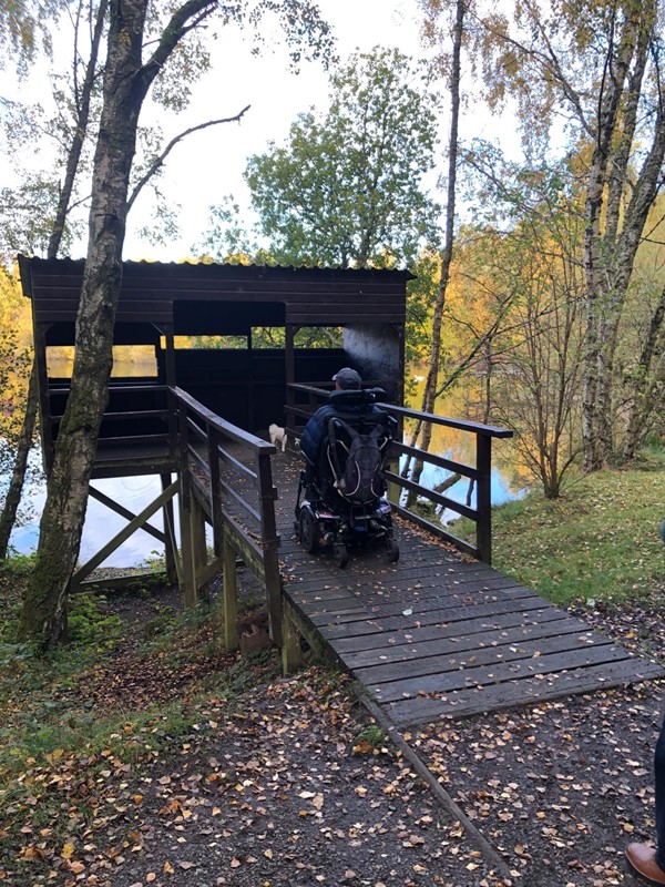 A bridge leading to the viewing platform.