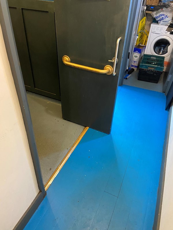 Picture of an accessible toilet door