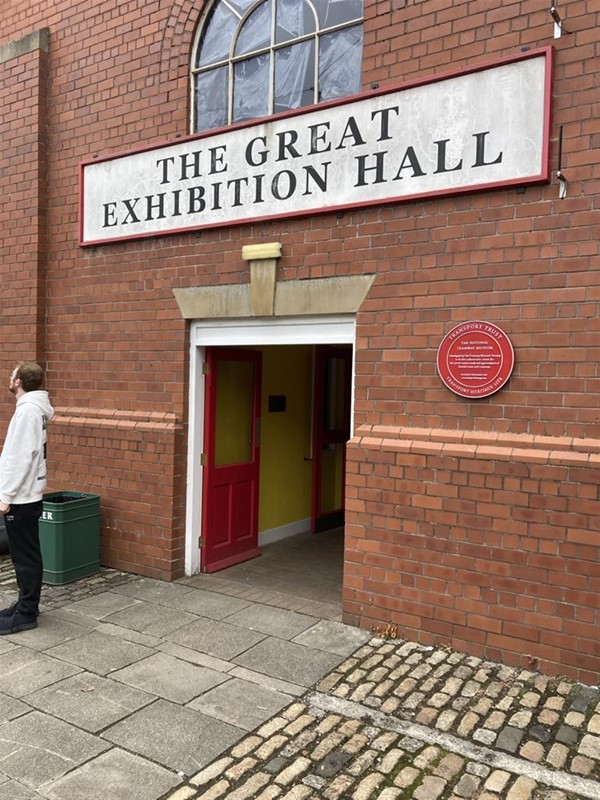Image of an exhibition hall entrance