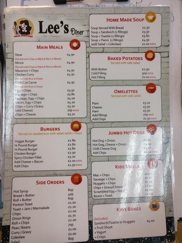 menu and pricing as of july 2018