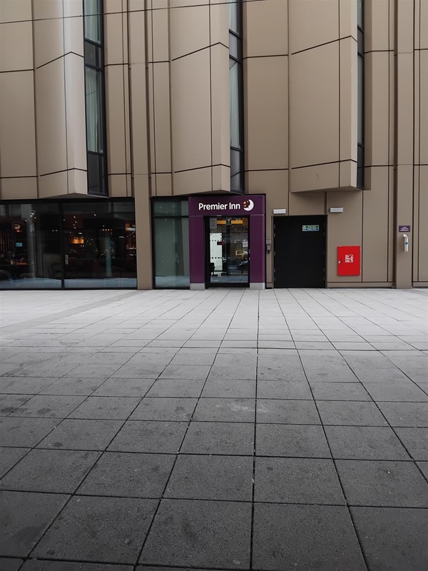 This shows the main entrance to the hotel from Bolton St