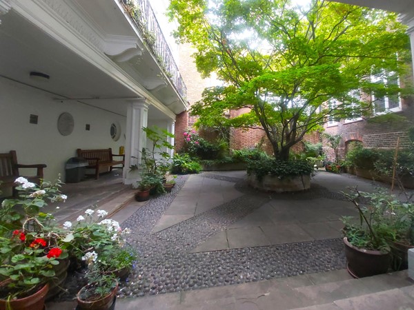 The courtyard.