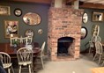 Picture of a brick fireplace