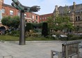 image of bench and sculpture