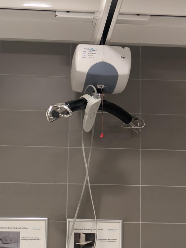 Image of Ceiling Track hoist in the Changing Places toilet