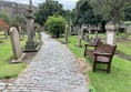 One of several paths in the cemetery.