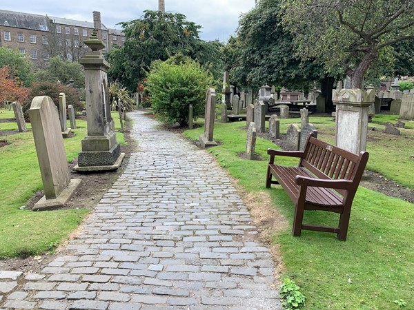 One of several paths in the cemetery.