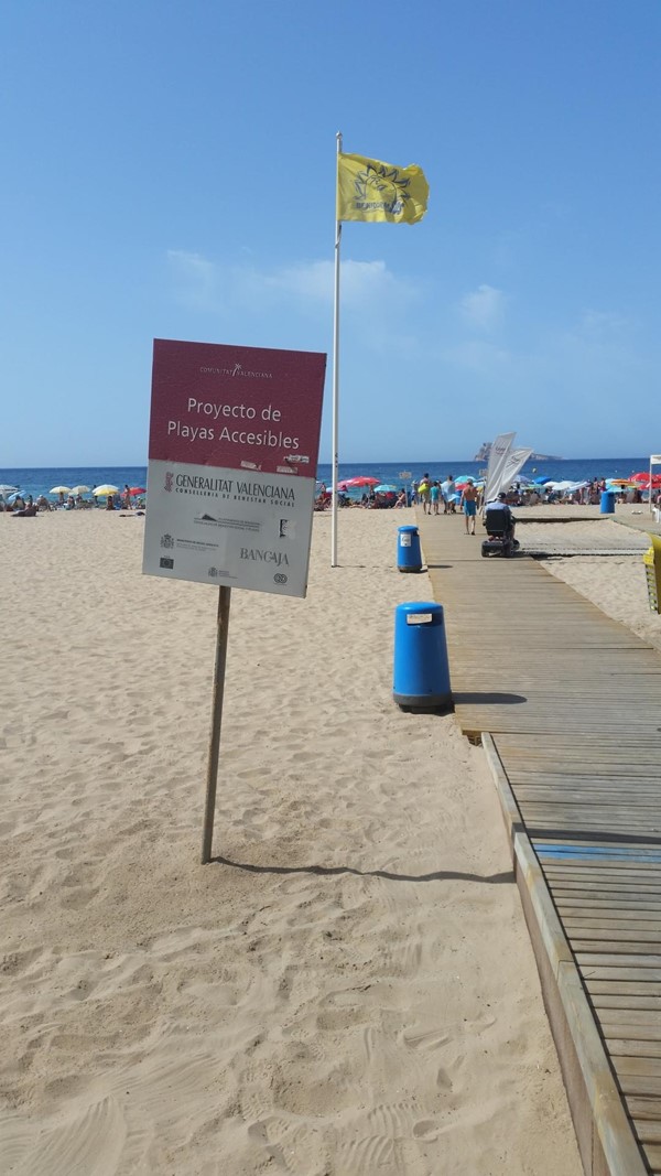 Sign for one of the accessible beach areas