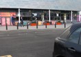 Distance from parking. Door is at far right.