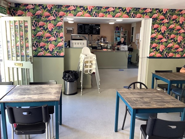 Interior of Flamingo Point cafe