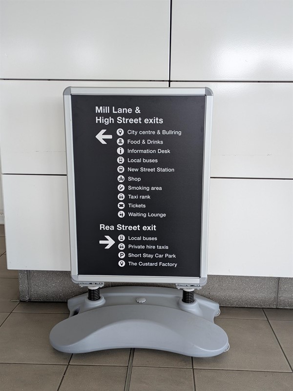 Image of signage in station