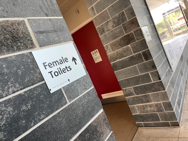 The entrance to the accessible toilet