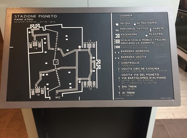 Station map in Braille.