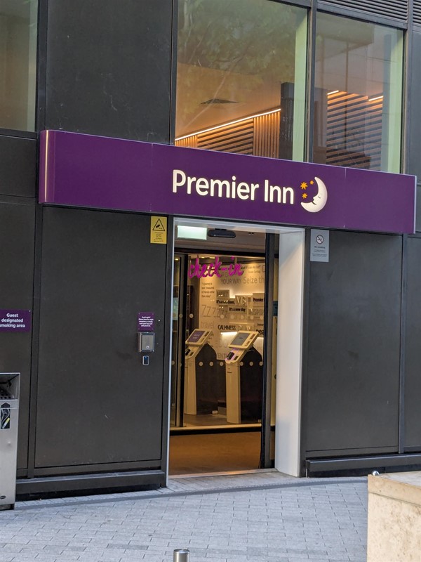 Image of entrance to premier inn