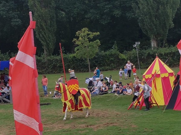 Hever's fun jousting show on summer weekends is accessible if you can get across the field to watch, and is included in the price of entry to the gardens