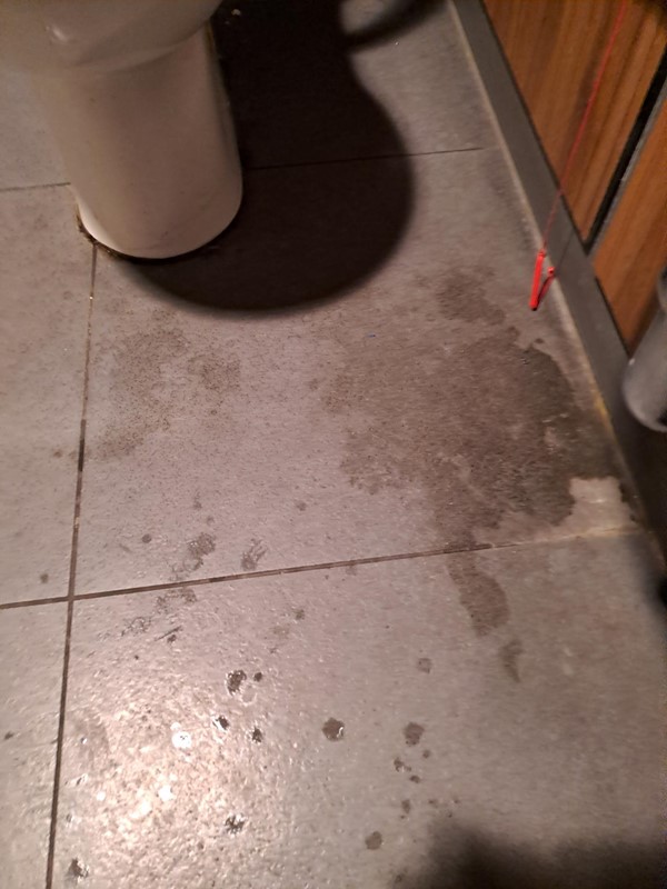 Baggage Reclaim area, accessible loo, dirty floor 26/5/24, reported!