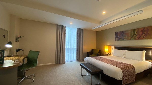 Disabled bedroom with ceiling hoist rail