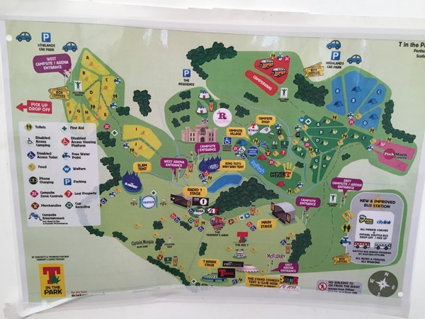 Site map of T in the Park 2016