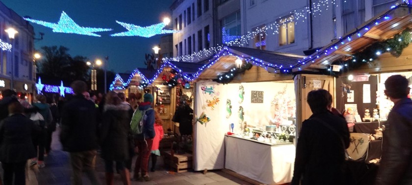 Cardiff Christmas Market at St john's Church Area