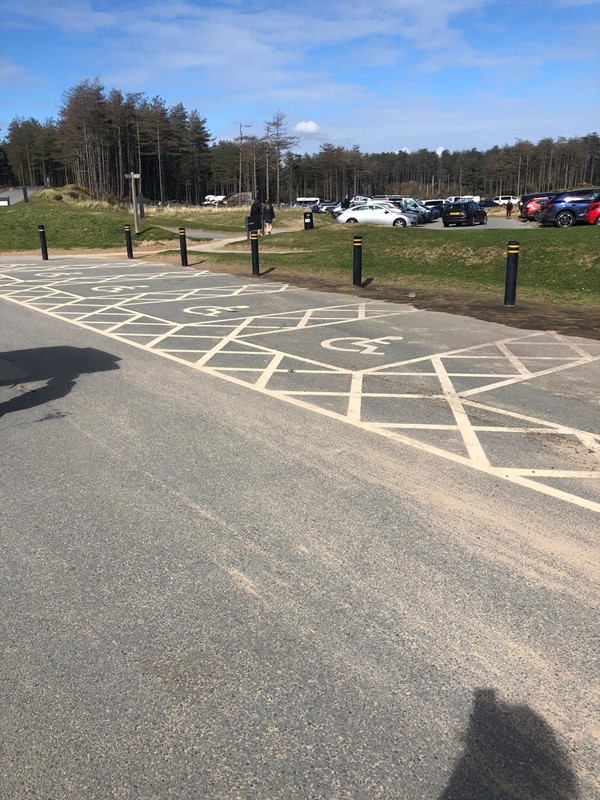 Accessible parking spaces in Forest car park