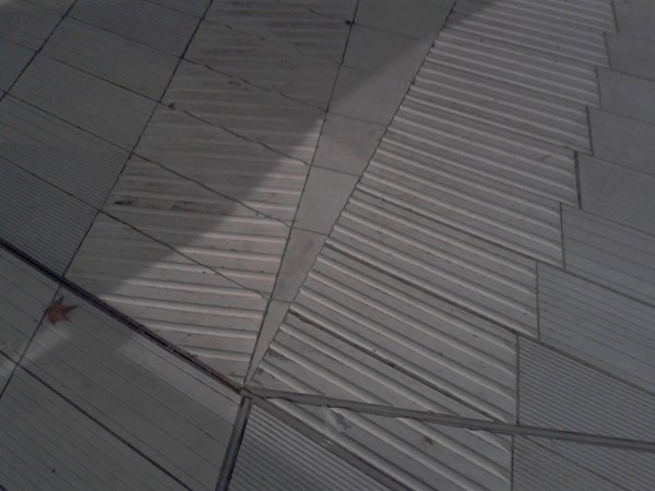 Different textures of the tiles at the Exhibition Road entrance