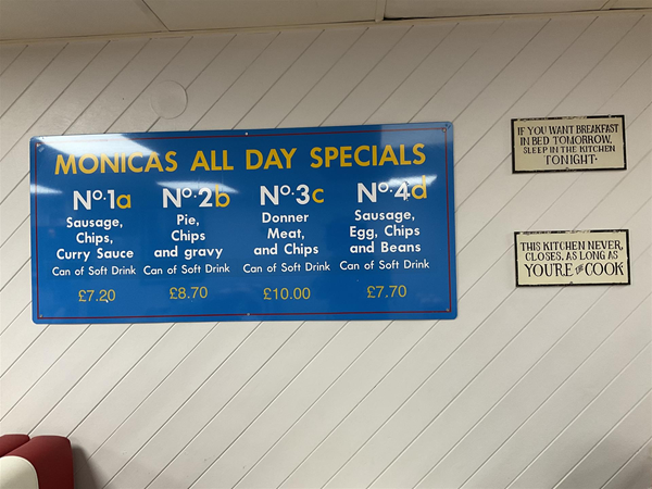 Image of a menu board
