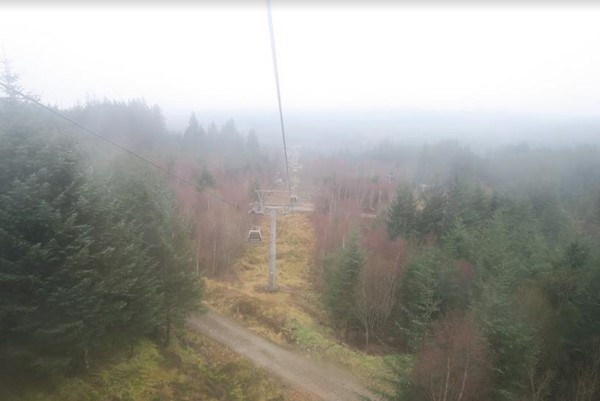 Very misty view from the gondola.