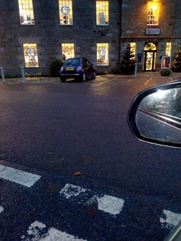 Disabled car parking spaces.