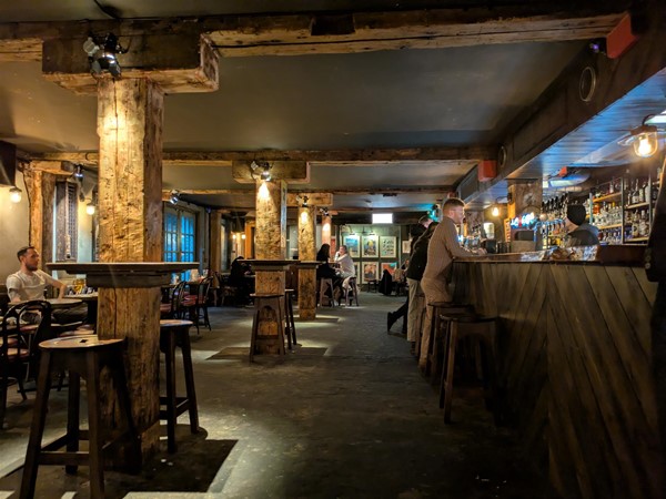 Image of bar area, with seating