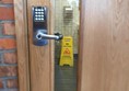 Photo of the pin-locked door