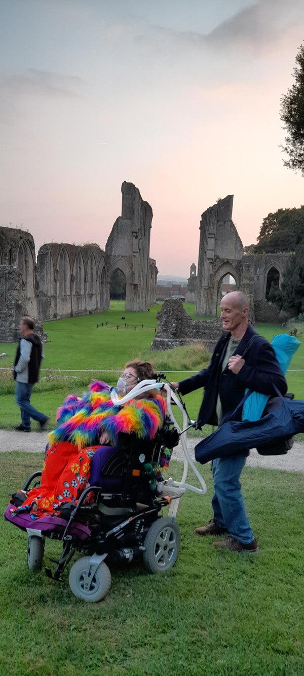 Picture of the reviewer at Glastonbury Abbey