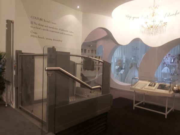 Image of a glass railing in a room