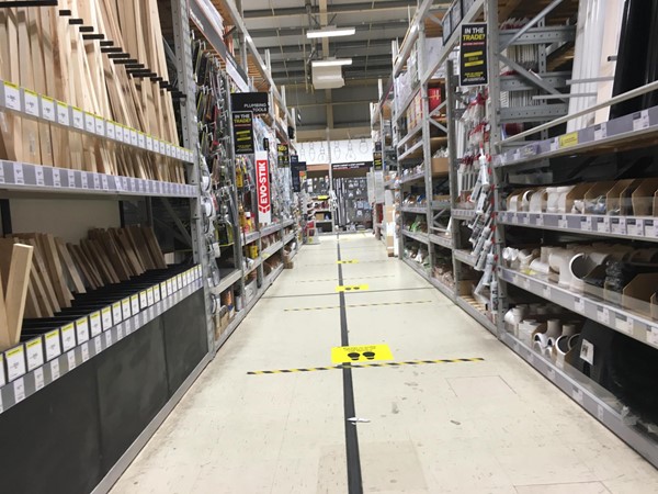 Image showing one of the aisles in the B&Q store.