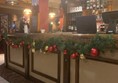 View of bar with Christmas decorations