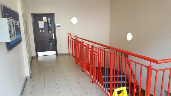 Entrance to lift (through door).