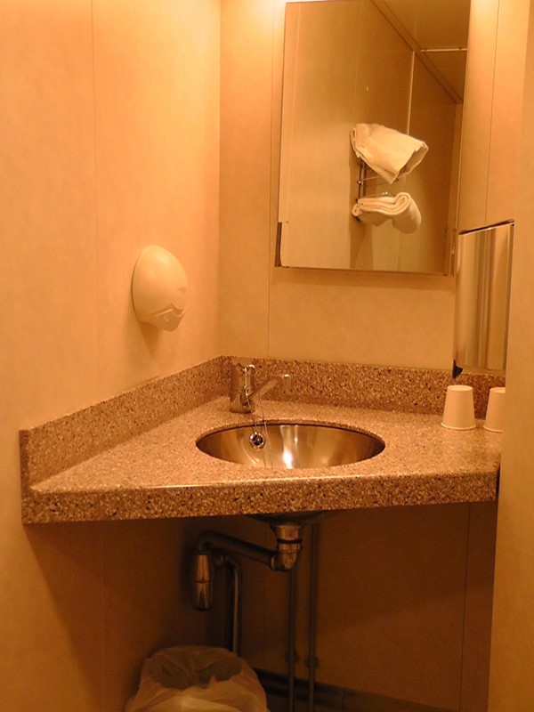 Sink in cabin toilet