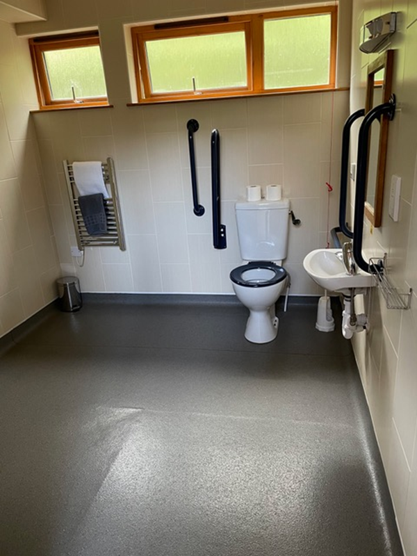 Accessible toilet in a Forest Holidays, Strathyre lodge
