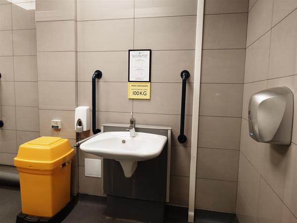 Changing places sink area