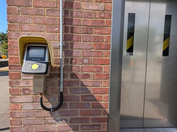 Image of  lift door and smart-card reader