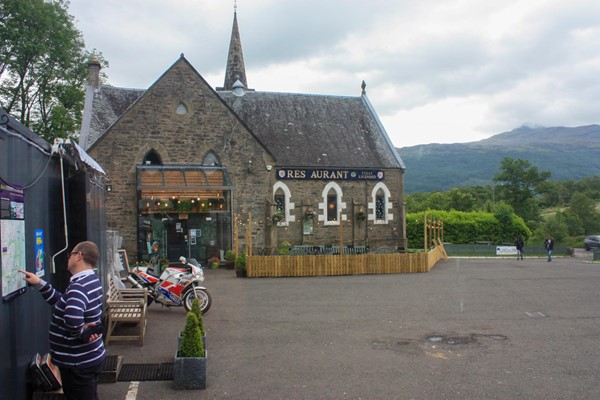 Restaurant and car park